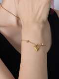 Pulsera ajustable de hip hop con corazón de acero de titanio