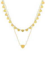 Collar minimalista de múltiples hilos con corazón de acero de titanio