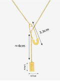 Collar Lariat Minimalista Geométrico de Acero Titanio