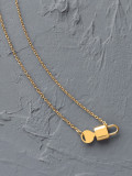 Collar minimalista con llave de medallón de acero inoxidable 316L de titanio con revestimiento electrónico resistente al agua