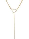 Collar de lazo minimalista con borla de acero inoxidable 316L de titanio con revestimiento electroforético resistente al agua