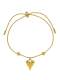 Pulsera ajustable de hip hop con corazón de acero de titanio
