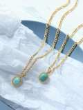Collar minimalista de corazón turquesa de acero titanio