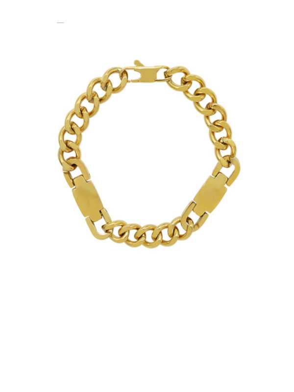 Pulsera de eslabones artesanales de cadena geométrica de acero inoxidable 316L de titanio con revestimiento electroforético resistente al agua