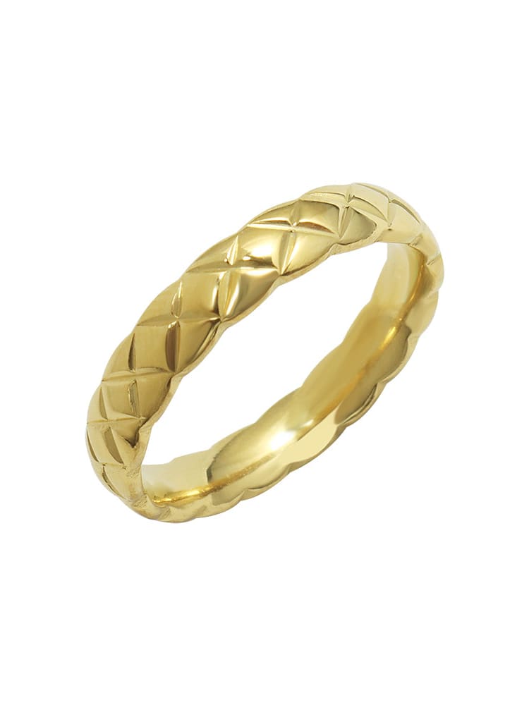 Anillo de banda minimalista geométrico de acero de titanio
