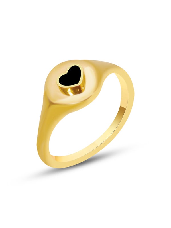 Anillo de banda vintage de corazón de circonita cúbica de acero de titanio