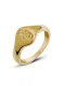 Anillo de banda vintage con flor de acero inoxidable 316L de titanio con revestimiento electroforético resistente al agua