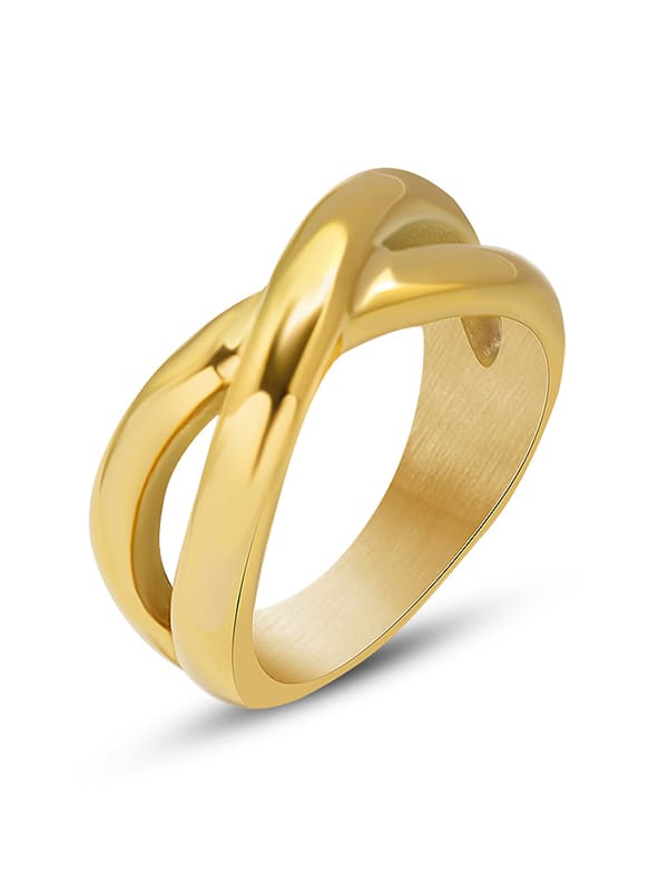 Anillo de banda de hip hop geométrico de acero de titanio
