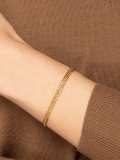 Pulsera de eslabones vintage irregulares de acero inoxidable