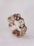 Anillo de mujer de titanio de moda hueca