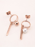 Pendientes de titanio redondos de moda de temperamento