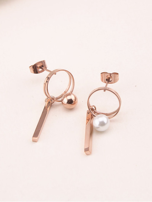 Pendientes de titanio redondos de moda de temperamento