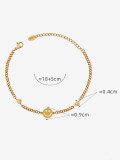 Pulsera de eslabones minimalistas con sonrisa de acero de titanio