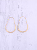 Titanio Con Personalidad Chapada En Oro Pendientes De Gancho Irregular