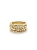 Anillo Apilable Vintage Irregular de Acero Titanio