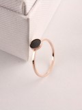 Anillo estilo simple de ágata negra