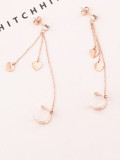 Exquisitos aretes colgantes con borla simple