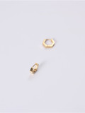 Titanio con aretes de clip geométricos lisos simplistas chapados en oro