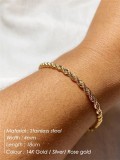 Pulsera de hilo vintage irregular de acero inoxidable
