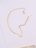 Pulseras de titanio con flecos simplistas chapados en oro