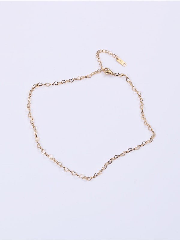 Cadena de corazón hueco minimalista de titanio