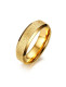 Anillo de mujer de titanio esmerilado chapado en oro de moda