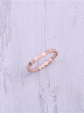 Titanio con anillos de banda redondos lisos vintage chapados en oro rosa
