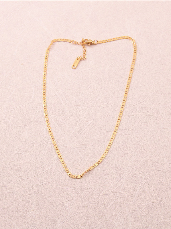 Titanio con collares de cadena simplistas chapados en oro