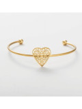 Brazalete de corazón de acero inoxidable