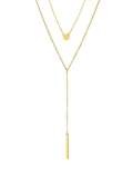 Collar minimalista de múltiples hilos con borla de acero inoxidable