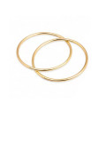 Titanio con anillos de banda redondos lisos huecos simplistas chapados en oro