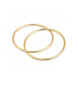 Titanio con anillos de banda redondos lisos huecos simplistas chapados en oro