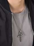 Collar religioso de hip hop con cruz de acero inoxidable