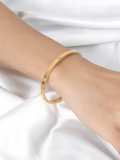 Brazalete minimalista geométrico de acero inoxidable