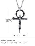Collar religioso de hip hop con cruz de acero inoxidable
