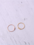 Titanio con anillos Midi redondos simplistas chapados en oro rosa