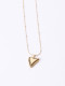 Titanio con collares de corazón liso simplista chapado en oro