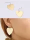 Pendientes de araña de titanio con corazón simplista chapado en oro