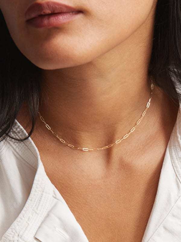 Collar de eslabones minimalistas irregulares de titanio