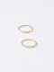 Titanio con anillos de banda irregulares simplistas chapados en oro de imitación