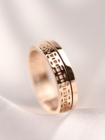 Anillo de moda de acero de titanio giratorio
