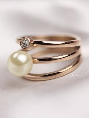 Anillo de mujer Shell Pearl Three Lines