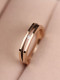 Anillo de doble línea chapado en oro rosa