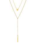 Collar minimalista de múltiples hilos con borla de acero inoxidable