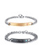 Pulsera de pareja de titanio con circonita AAA chapada en oro de moda
