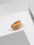 Anillo Apilable Vintage Irregular de Acero Titanio