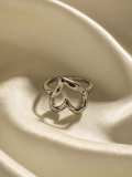 Anillo de banda minimalista de corazón de acero inoxidable