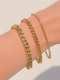 Pulsera de eslabones vintage irregulares de acero inoxidable
