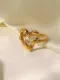 Anillo de banda minimalista de corazón de acero inoxidable
