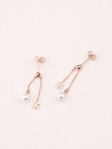 Pendientes de borla de perlas artificiales de moda simple